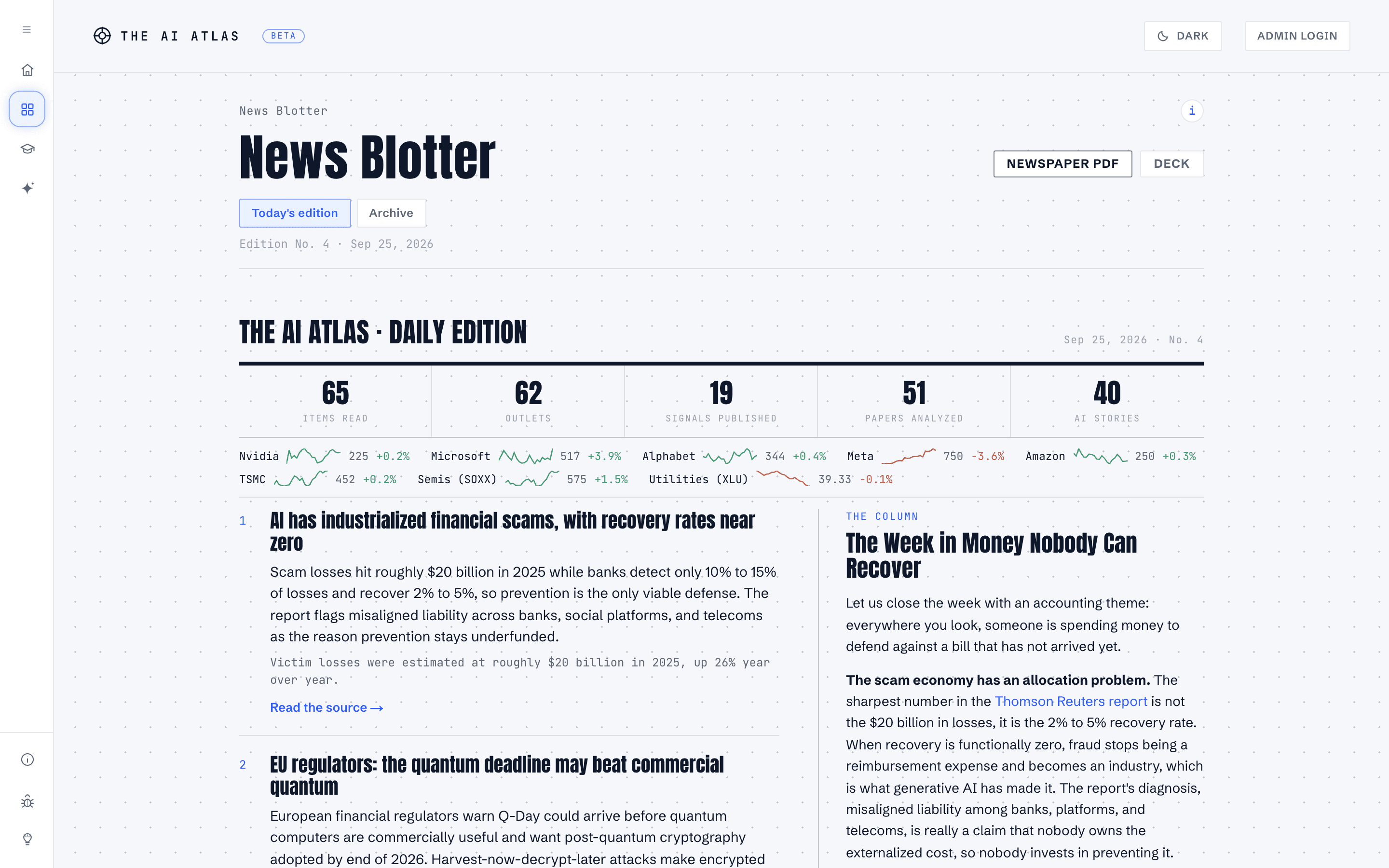 News Blotter, as it looks today